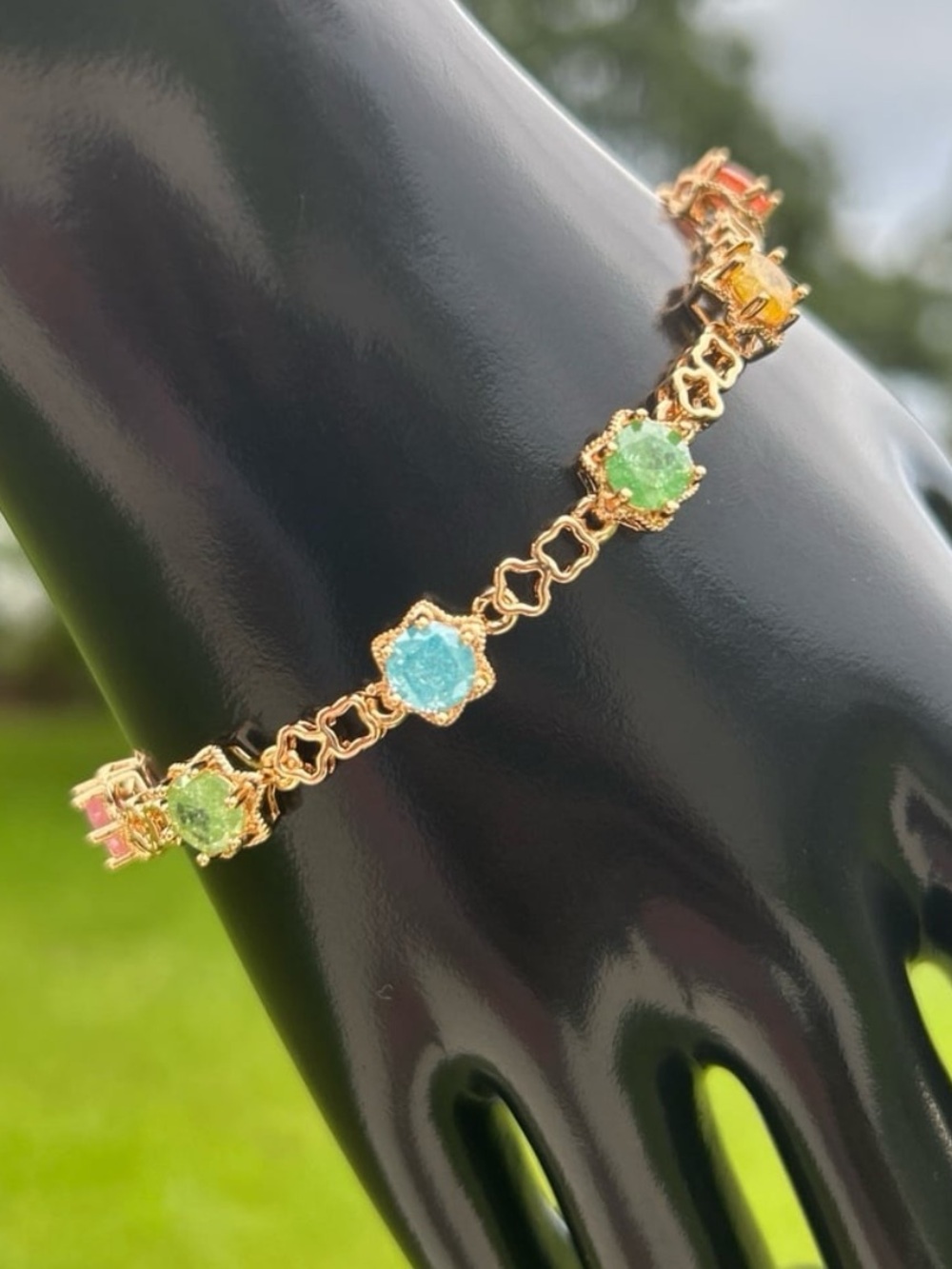 New multicolored gold bracelet with extender